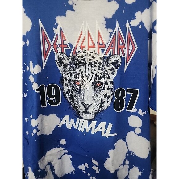 Def Leppard 1987 Animal Bleach Splash Unisex Band T Shirt New Size 2X A108 Tour - Picture 1 of 5